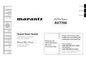 Marantz AV7706 Quick Start Guide English