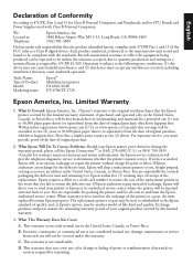 Epson ET-4700 Notices and Warranty for U.S. and Canada.