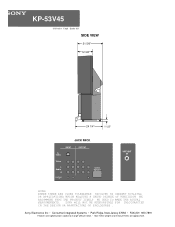 Sony KP-53V45 Dimensions Diagrams