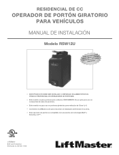 LiftMaster RSW12U RSW12U Installation -Spanish Manual