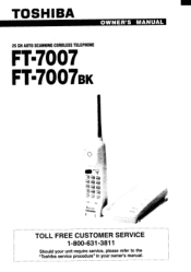 Toshiba FT-7007 Owners Manual