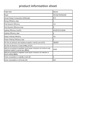 Zanussi ZFLX26A Product information sheet