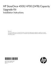 HP StoreOnce D2D4112 HP StoreOnce 4500/4700 Capacity Upgrade Guide (BB881-90902, November 2013)