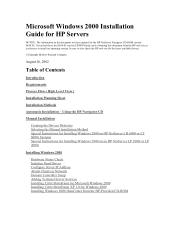 HP D7171A Microsoft Windows 2000 Installation Guide for HP Servers