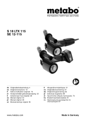 Metabo SE 12-115 Operating Instructions