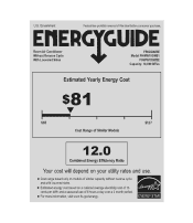 Frigidaire FHWW103WB1 Energy Guide