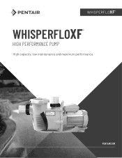 Pentair WhisperFloXF High Performance Pump WhisperFloXF High Performance Pump -- English