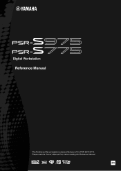 Yamaha PSR-S775 PSR-S975/PSR-S775 Reference Manual