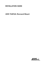 Axis Communications M3007-P T94F02L Recessed Mount - Installation Guide