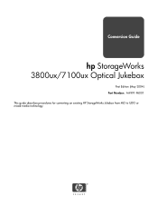 HP StorageWorks 1900ux HP StorageWorks 3800ux/7100ux Optical Jukebox Conversion Guide (AA991-96001, May 2004)