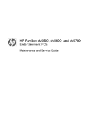 HP Dv6920us HP Pavilion dv9500, dv9600, and dv9700 Entertainment PCs - Maintenance and Service Guide