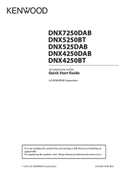Kenwood DNX4250DAB Quick Start Guide