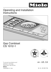 Miele CS 1012-1 LP Operating instructions/Installation instructions