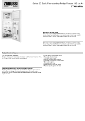 Zanussi ZTAN14FW0 Specification Sheet