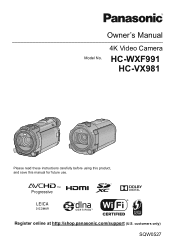 Panasonic HC-WXF991 Advanced Operating Manual