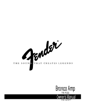 Fender 93 Bronco Owners Manual