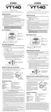 Yamaha YT140 Owner's Manual