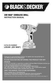 Black & Decker LDX220SBFC Type 1 Manual - LDX220