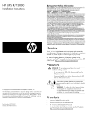 HP T750J HP UPS R/T3000 Installation Instructions