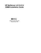 HP D7171A HP Netserver LH 3/LH 3r DIMM Installation Guide