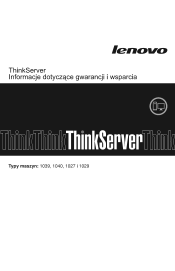 Lenovo ThinkServer TD230 (Polish) Warranty and Support Information