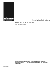 Dacor RNRP36G Installation Instructions