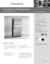 Frigidaire FFHT1621QW Product Specifications Sheet
