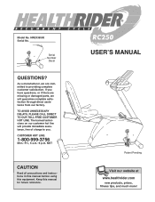 HealthRider Rc250 English Manual