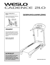Weslo Cadence 21.0 Cwl Treadmill Dutch Manual