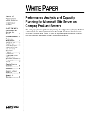 HP ProLiant 6500 Performance Analysis and Capacity Planning for Microsoft Site Server on Compaq ProLiant Servers