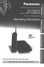 Panasonic KXT4550DB KXT4450B User Guide