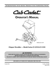 Cub Cadet CS 2210 Chipper Shredder CS 2210 Operator's Manual