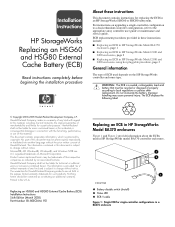 HP StorageWorks MA8000 HP StorageWorks Replacing an HSG60 and HSG80 External Cache Battery (ECB) Installation Instructions (EK-80ECB-IM. F01, March 200