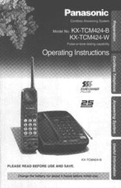 Panasonic KXTCM424W KXTCM424B User Guide