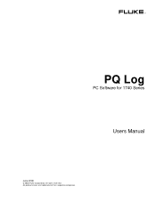 Fluke 1743 FE PQLog Users Manual