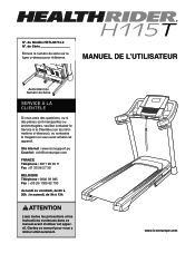 HealthRider H115t Treadmill French Manual