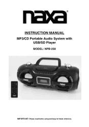 Naxa NPB-258 NPB-258 Manual - English