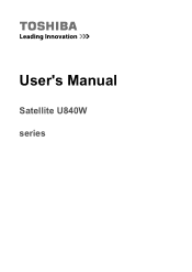 Toshiba Satellite U840W Users Manual Canada; English