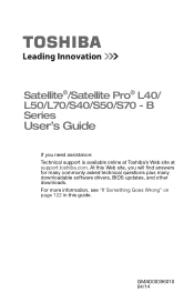 Toshiba L55t-B5330 Satellite L40/L50/L70/S40/S50/S70-B Series Windows 8.1 User's Guide