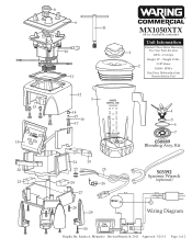Waring MX1050XTX Parts List and Exploded Diagram