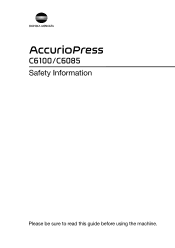 Konica Minolta AccurioPress C6100 AccurioPress C6100/C6085 Safety Information Guide