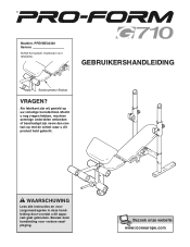 ProForm G710 Bench Dutch Manual