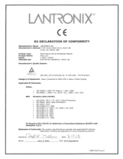 Lantronix xPico 110 Wired Device Server Module EU Declaration of Conformity