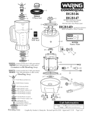 Waring HGB146 Parts List and Exploded Diagram