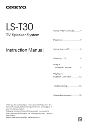 Onkyo LS-T30 User Manual English