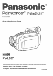 Panasonic PVL657D PVL657 User Guide