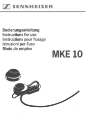 Sennheiser MKE 10 Instructions for Use