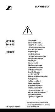 Sennheiser Set 880 Safety Guide Set 8x0 series