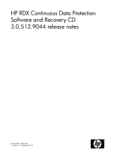 HP RDX1000 HP RDX CDP CD release notes 3.0.512.9044 (5697-0367, September 2010)