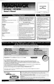 Magnavox MT1301B User manual,  English (US)